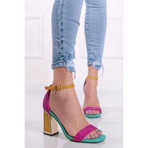 Vícebarevné sandály na hrubém podpatku Vicentino