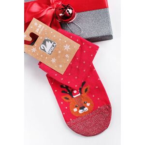 Červené vánoční ponožky 863
