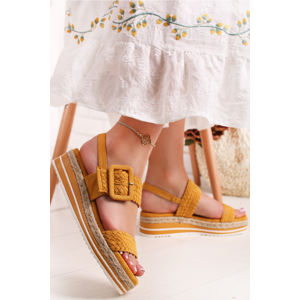 Žluté platformové sandály 49726