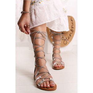 Stříbrné sandály Cleora