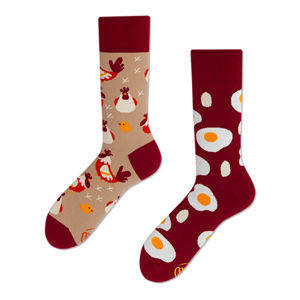 Béžovo-hnedé ponožky Egg and Chicken