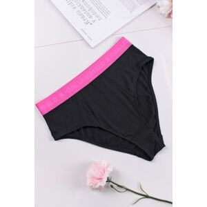 Růžovo-černé kalhotky s vysokým pasem Logo High Rise Rib Culottes