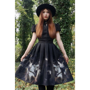 Černá vzorovaná midi sukně Witches
