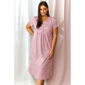 Růžová dlouhá těhotenská noční košile TM4119