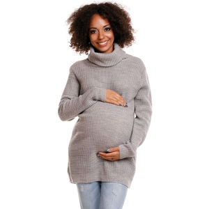 Šedý těhotenský pulovr 30044C