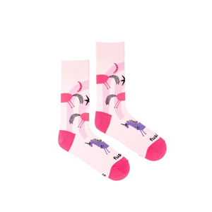 Růžovo-fialové vzorované ponožky Jednorožec