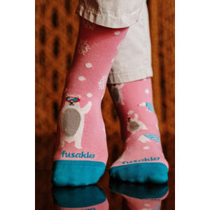 Růžové vzorované ponožky Snowflake Teddy