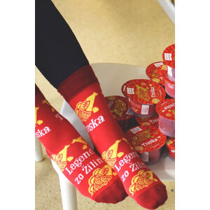Červené vzorované ponožky Treska