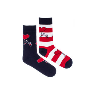Černo-červené ponožky Love