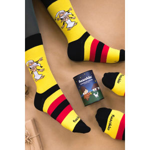Žluto-černé ponožky Kremienok a Chocholúšik