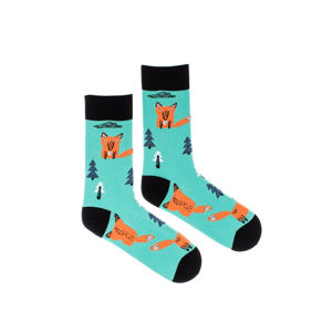 Tyrkysovo-oranžové ponožky Fox