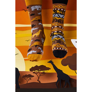Hnedé vzorované ponožky Safari Trip
