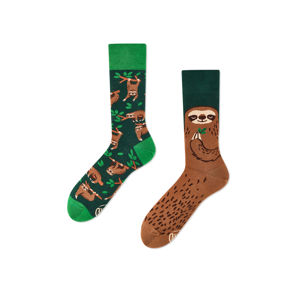 Zeleno-hnedé ponožky Sloth Life