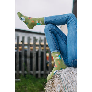 Vícebarevné vzorované ponožky Stěhovaví ptáci