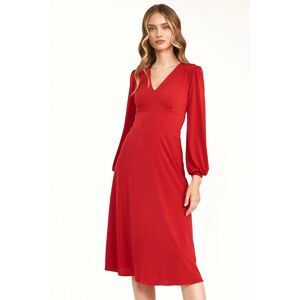 Červené áčkové šaty s výstřihem S194