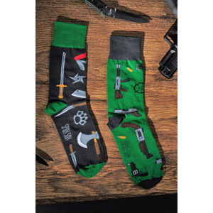Černo-zelené ponožky Guns & Knives
