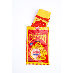 Červeno-žluté ponožky Burizony + balení rýžových Burizonů