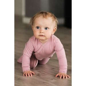 Světle růžový bavlněný kojenecký overal SLE4294