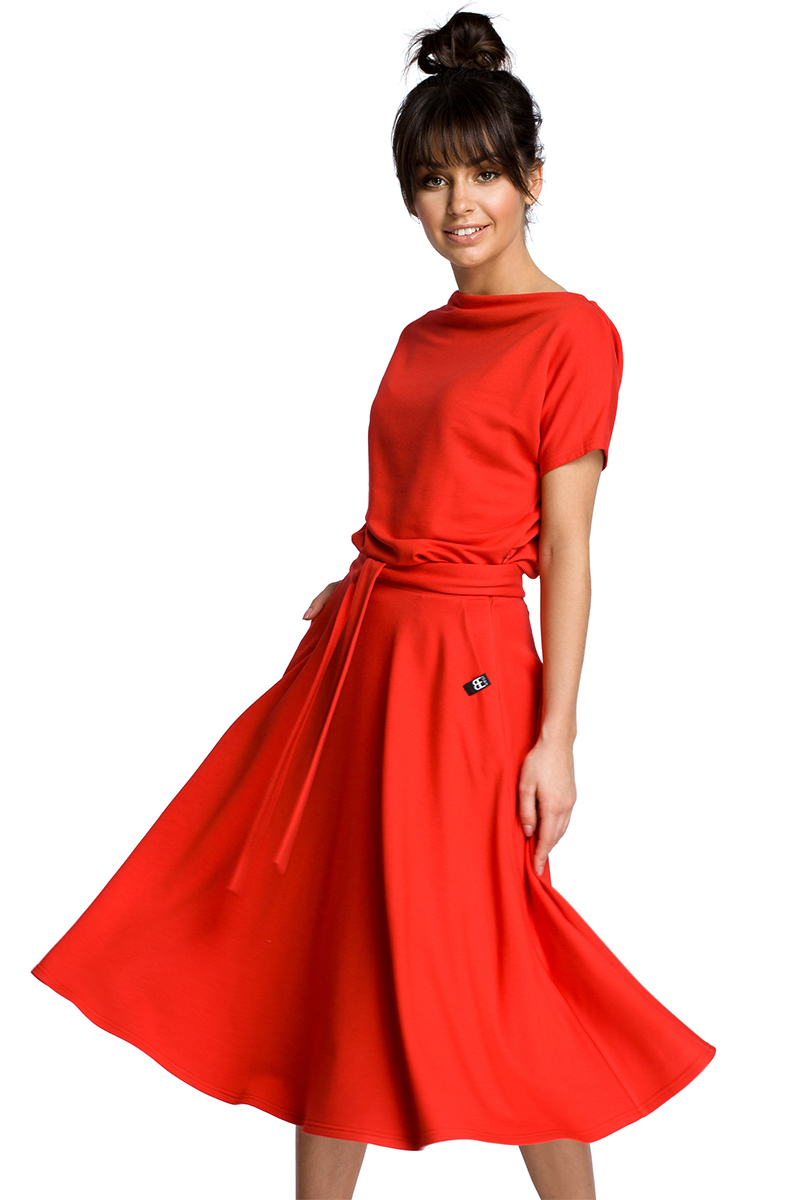 Červené šaty BE 067
