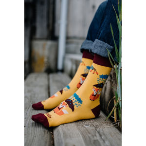 Vícebarevné vzorované ponožky Líška