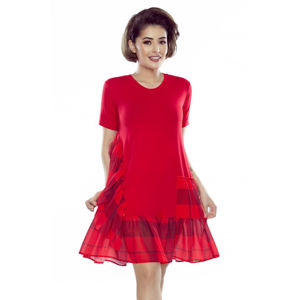 Červené volánové šaty M79067