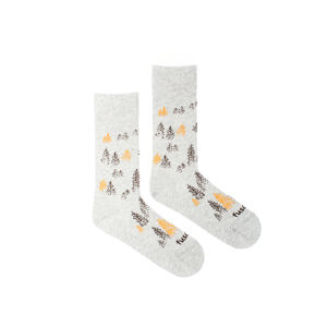 Šedé vzorované ponožky Les v mlhe