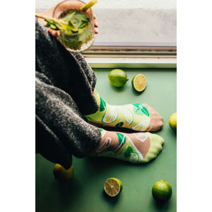 Hnedo-zelené ponožky Mojito