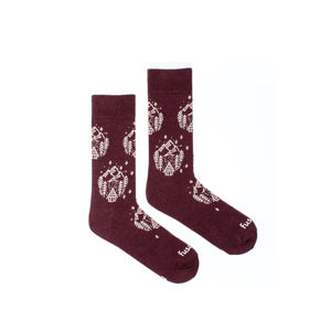 Bordové vzorované ponožky Drevenice