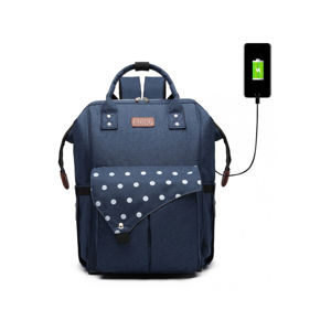 Tmavě modrý batoh s USB portem Clara