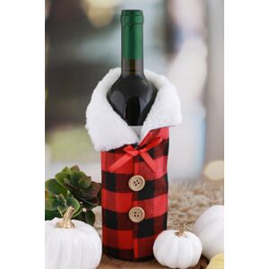 Černo-červený obal na láhev vína Festive
