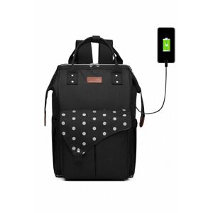 Černý batoh s USB portem Clara