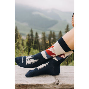 Modro-červené vzorované ponožky Panoramata