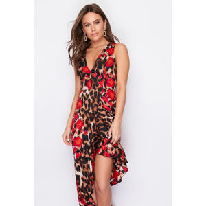 Hnědo-červené leopardí šaty Francesca