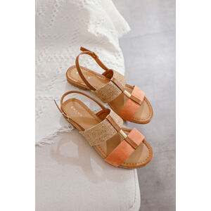 Béžovo-růžové nízké sandály Alexia