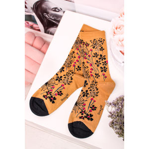 Žluté květované ponožky Amice Floral Socks