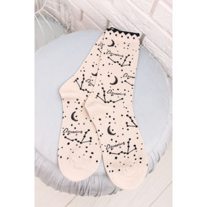 Béžové vzorované ponožky Aquarius Bamboo Zodiac Star Sign Socks
