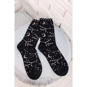 Černé vzorované ponožky Cancer Bamboo Zodiac Star Sign Socks