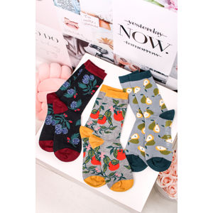 Vícebarevné ponožky Winter Fruits - trojbalení