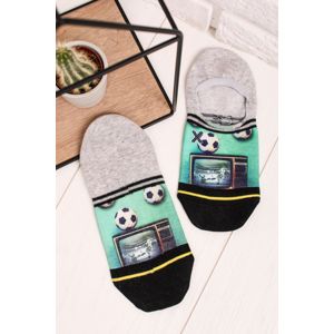 Pánské šedo-zelené kotníkové ponožky Soccer at TV