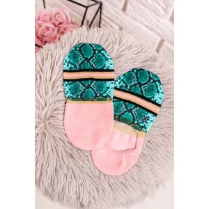 Dámské růžovo-zelené kotníkové ponožky Skyler