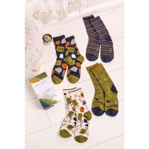Vícebarevné ponožky v dárkové krabičce Sybil Sock Box - čtyř balení