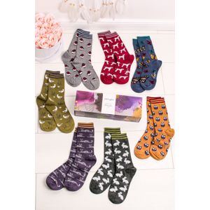 Vícebarevné ponožky v dárkové krabičce Fauna Sock Pack - sedm balení