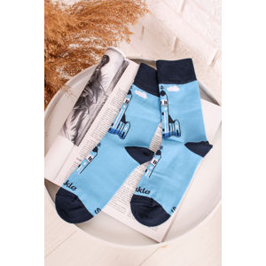 Modré vzorované ponožky Modrý kostelík