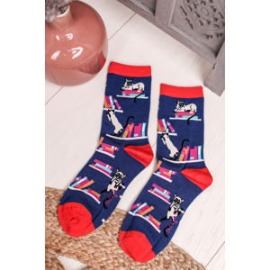 Modro-červené ponožky Gatto Socks