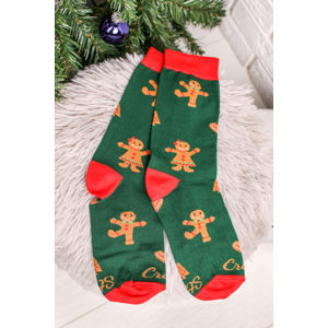 Červeno-zelené vzorované ponožky Cookies