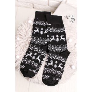 Černo-bílé vzorované ponožky Christmas classic