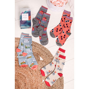 Vícebarevné ponožky v dárkové krabičce Vacanza Socks Box - čtyř balení