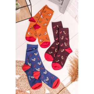 Vícebarevné ponožky Felice Bamboo British Birds Socks Pack - trojbalení