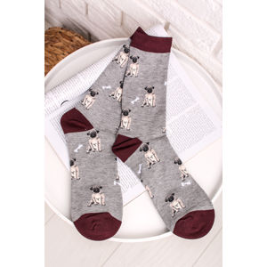 Pánské šedé vzorované ponožky Lyman Bamboo Dog Socks