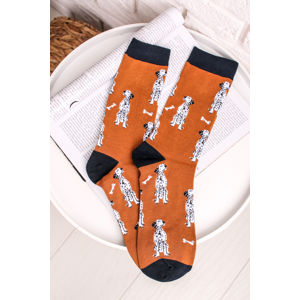 Pánské žluté vzorované ponožky Lyman Bamboo Dog Socks